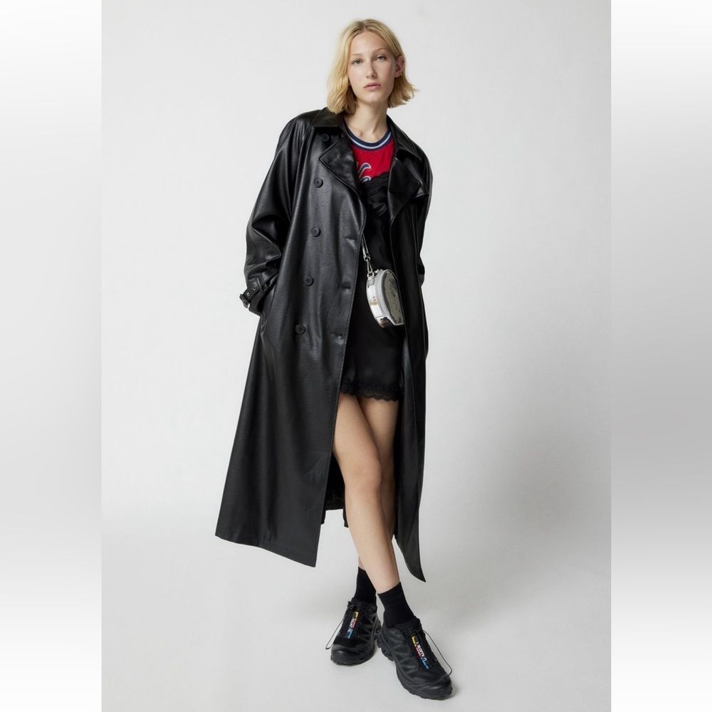 Urban Outfitters Faux Leather Trench Coat